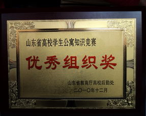 我院荣获山东省高校学生公寓知识竞赛“优秀组织奖” 以赛促建，深化安全管理文化